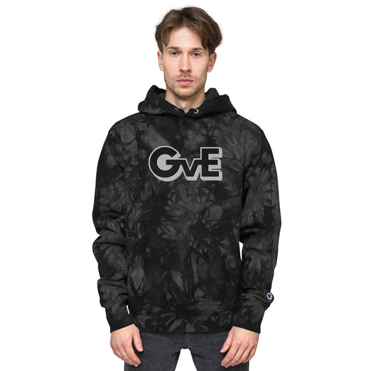 "GvE" Embroidered Champion tie-dye hoodie Unisex